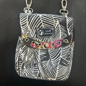 Zebra Stripe Crossbody Bag with Silver Accents